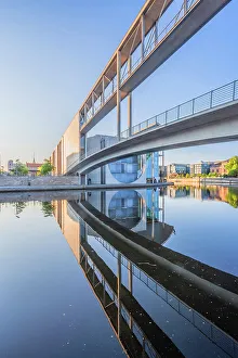 Mirror Image Prints: Marie-Elisabeth-Luders-Steg at dawn, Berlin, Germany