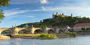 Images Dated 30th July 2018: Marienberg Fortress and Old Main Bridge, Wurzburg, Bavaria, Germany