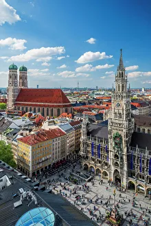 Frauenkirche Prints: Marienplatz and Frauenkirche church, Munich, Bavaria, Germany