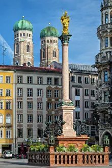 Frauenkirche Prints: Marienplatz and Frauenkirche church, Munich, Bavaria, Germany