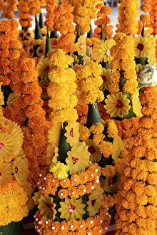 Pha That Luang Prints: Marigold temple offerings, Pha That Luang, Vientiane (capital city), Laos