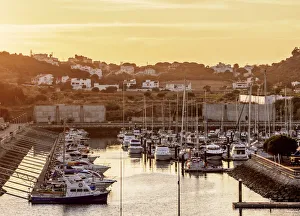 Marina in Albufeira at sunset, Algarve, Portugal