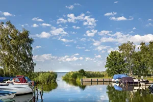 Pleasure Boats Prints: Marina, Balm, Achterwasser, Usedom island, Mecklenburg-Western Pomerania, Germany