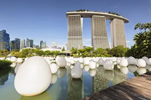 Urban Scene Prints: Marina Bay Sands Hotel, # Futuretogether artwork from Teamlab Art on Dragonfly Lake