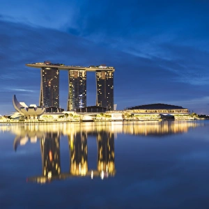 Marina By Sands Hotel Prints: Marina Bay Sands Hotel and skyline, Marina Bay, Singapore