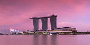 Luxurious Collection: Marina Bay Sands Hotel at sunset, Singapore