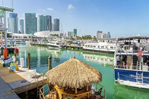 Marinas Prints: The marina by Bayside Marketplace, Downtown Miami, Miami, Florida, USA