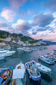 Amalfi Prints: Marina Grande at Dusk, Amalfi, Campania, Italy