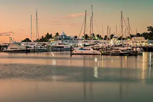 Queensland Prints: Marina at sunset, Port Douglas, Queensland, Australia