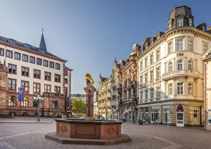 Old Town Hall Prints: Market fountain, Wiesbaden, Hesse, Germany