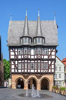 Market Place Prints: Market place at Alsfeld with historical town hall, Hesse, Germany