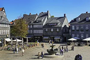 Incidental People Prints: Market Square, Goslar, Harz, Lower Saxony, Germany