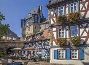 Market square and Idstein Castle, Hesse, Germany