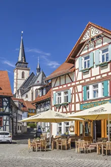 Square Gallery: Market square of Oberursel and Church of St. Ursula, Taunus, Hesse, Germany