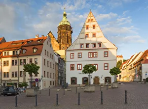 Marktplatz Prints: Market Square and St Marien Church, Pirna, Saxony, Germany