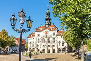 Market Square Prints: Market square with town hall, Luneburg, Lower Saxony, Germany