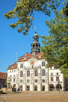 Market Square Prints: Market square with town hall, Luneburg, Lower Saxony, Germany
