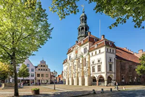 Market Square Prints: Market square with town hall, Luneburg, Lower Saxony, Germany