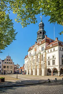 Market Square Prints: Market square with town hall, Luneburg, Lower Saxony, Germany