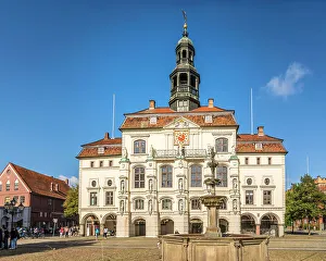 Market Square Prints: Market square with town hall, Luneburg, Lower Saxony, Germany