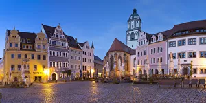 Marktplatz Prints: Markt at dawn, Meissen, Saxony, Germany
