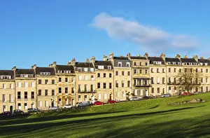 Classical Prints: Marlborough Buildings - Georgian terraced houses overlooking Victoria Park, Bath