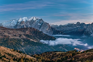 South Tyrol Prints: Marmolada Massif Viewed from Sella Pass, Dolomites, South Tyrol, Trentino, Italy