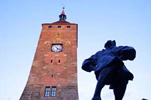 Marriage Carousel in front of the White Tower, Nuremberg, Bavaria, Germany