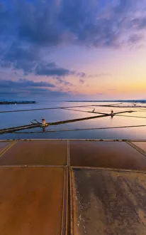 Marsala, Sicily. Aerial view of the Saltern between Marsala