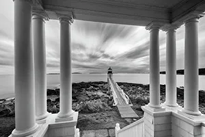 Monochrome Prints: Marshall Point Lighthouse, Port Clyde, Maine, USA