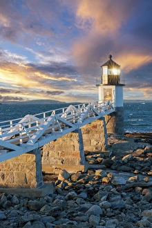 Port Clyde Prints: Marshall Point Lighthouse at Sunrise Port Clyde, , Maine, New England, USA
