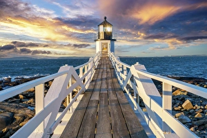 Port Clyde Prints: Marshall Point Lighthouse at Sunrise Port Clyde, , Maine, New England, USA
