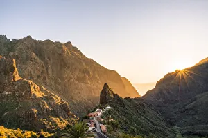 Famous Place Prints: Masca village at sunset. Tenerife, Canary Islands, Spain