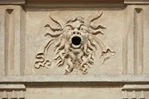 Ornament Prints: A Mascaron ornament over the exterior facade of the Palazzo Te courtyard, Mantua