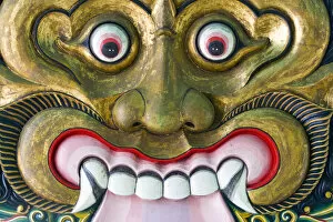 Mask at Kraton (palace) in old city, Yogyakarta, Java, Indonesia