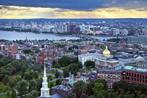 Back Bay Prints: Massachusetts, Boston, State House, Cambridge, Charles River, Old South Meeting House