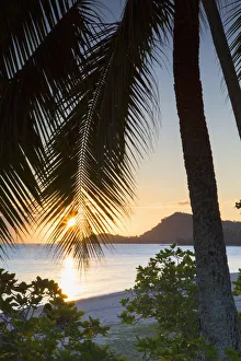 Leeward Islands Prints: Matira Beach at sunset, Bora Bora, Society Islands, French Polynesia
