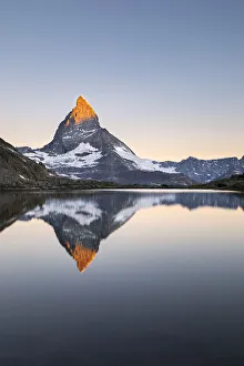 Highest Prints: Matterhorn reflected in Riffelsee Lake at dawn (Zermatt, Canton of Valais, Visp