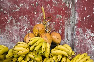 Mauritius, Port Louis, Central Market, coconuts and bananas
