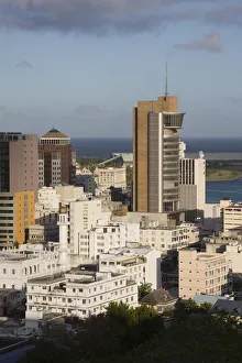 Images Dated 12th February 2009: Mauritius, Port Louis, city view from Fort Adelaide, dawn