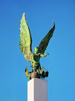 Malecon Prints: The Mayan Angel monument at the Waterfront