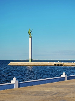 Malecon Prints: The Mayan Angel monument at the Waterfront of Campeche City, Campeche State, Mexico