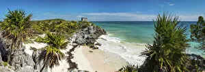 Images Dated 30th January 2015: Mayan Temple Ruins & Beach, Tulum, Yucatan, Mexico