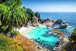 Big Sur Prints: Mc Way Falls, Julia Pfeiffer Burns National State Park Coast