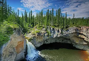 Northern Canada Prints: McNallie Creek Falls McNallie Creek Territorial Park Northwest Territories, Canada