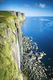 Highland Region Prints: Mealt Falls & Kilt Rock, Isle of Skye, Scotland