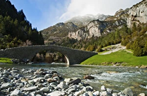 Images Dated 17th January 2011: Medieval bridge in Bujaruelo. Ordesa y Monte Perdido National Park, Pyrenees, Spain
