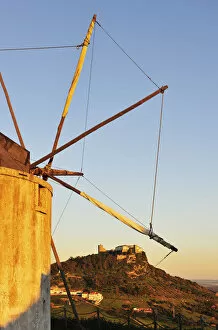 Arrabida Collection: The medieval castle of Palmela and a windmill, Portugal