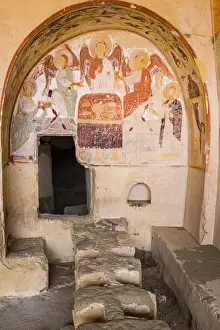Creative Prints: Medieval frescos on arch wall, David Gareja Monastery complex, Sagarejo Municipality