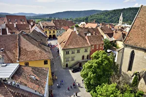 The medieval old town inside the citadel. A Unesco World Heritage Site. Sighisoara